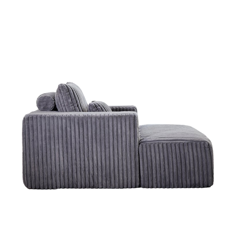 Cozy 62.5-Inch Recliner Chair with Footrest - Plush No Assembly Sofa for Indoor Relaxation