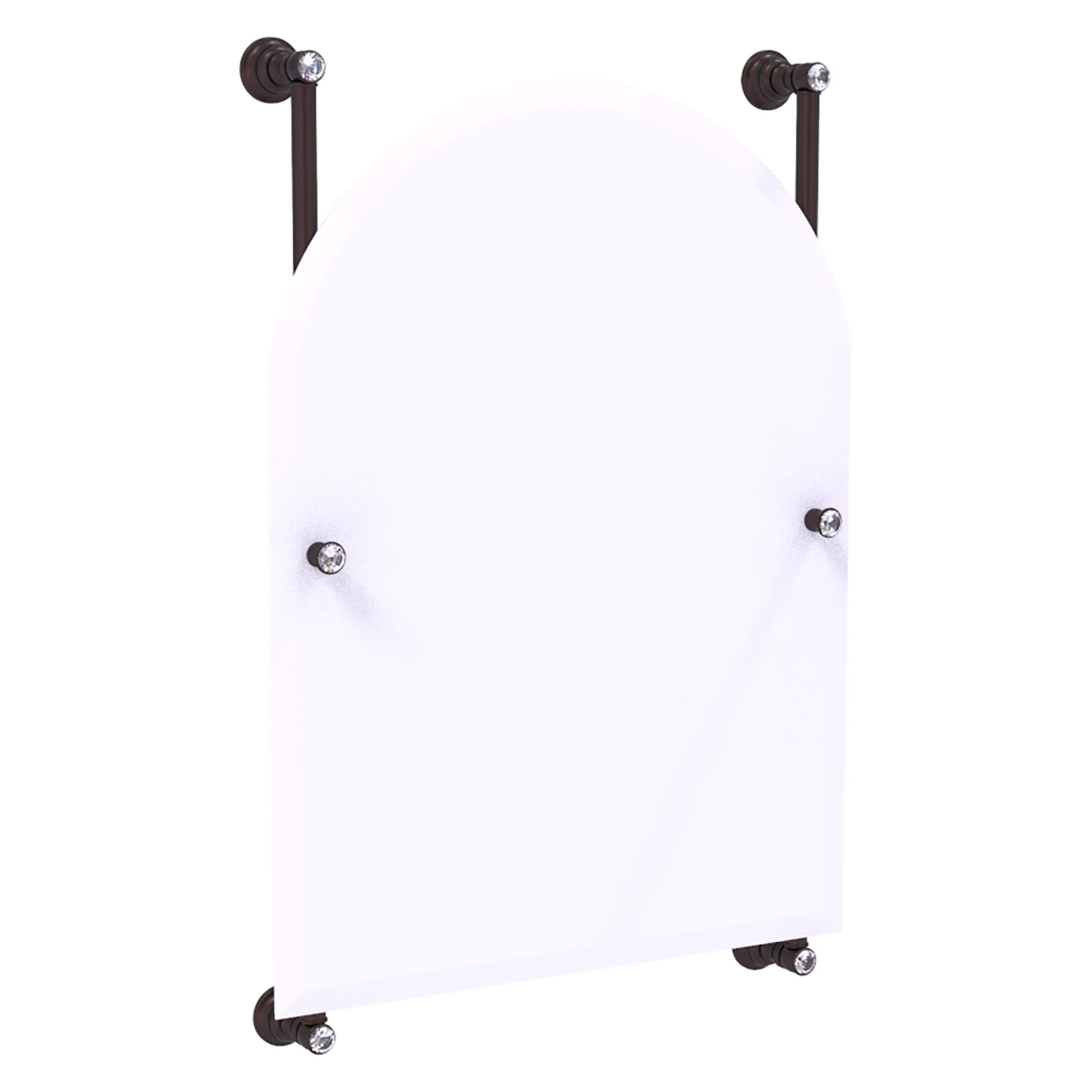 Allied Brass Carolina Crystal Collection Arched Top Frameless Rail Mounted Mirror