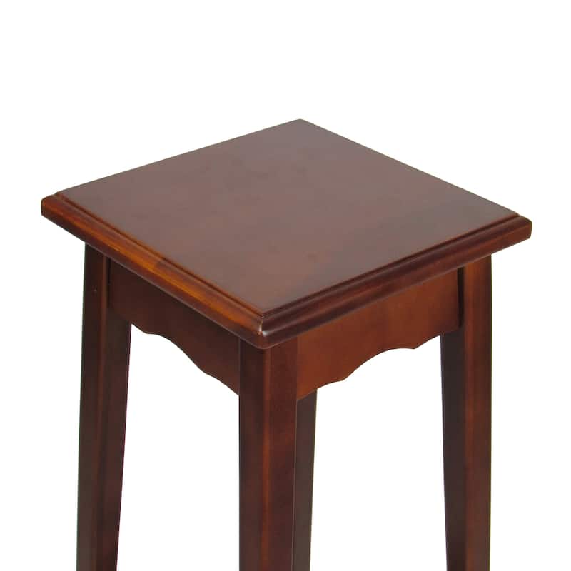 39.5 Inch Plant Stand with Tapered Slanted Legs and Bottom Shelf, Brown
