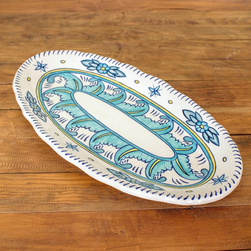 Novica Handmade Quehueche Ceramic Serving Platter