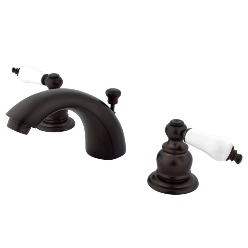 Victorian Mini-Widespread Bathroom Faucet with Retail Pop-Up in Brushed Nickel