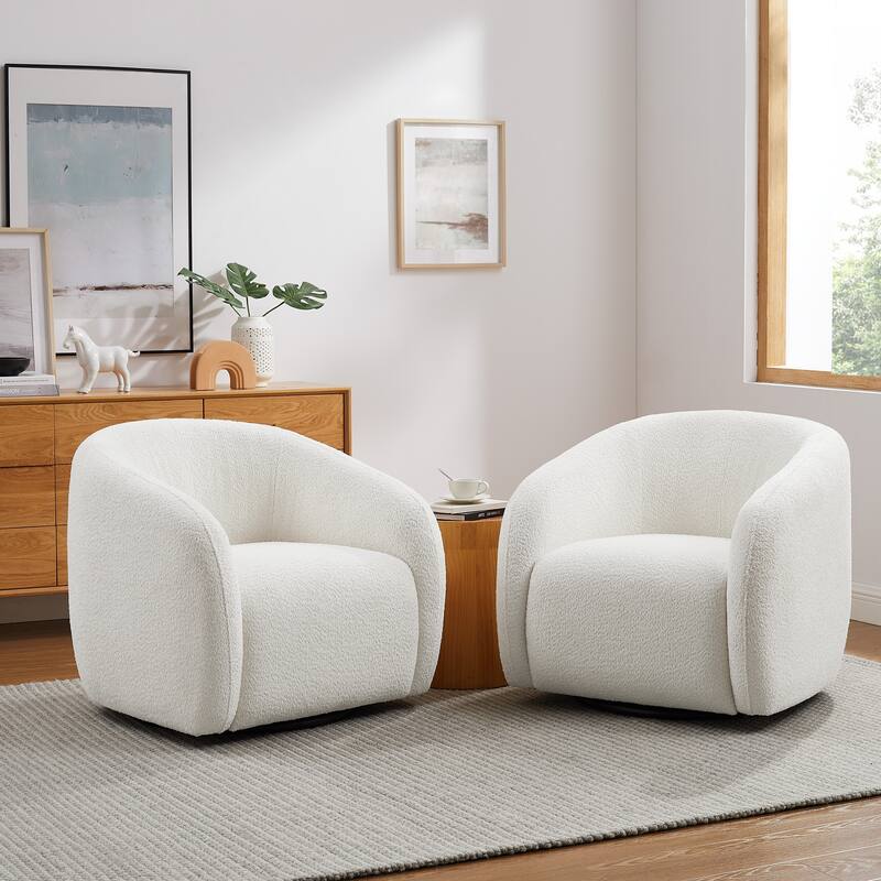 Kiptin 31.7"W 360 Degree Swivel Barrel Accent Chair (Set of 2)