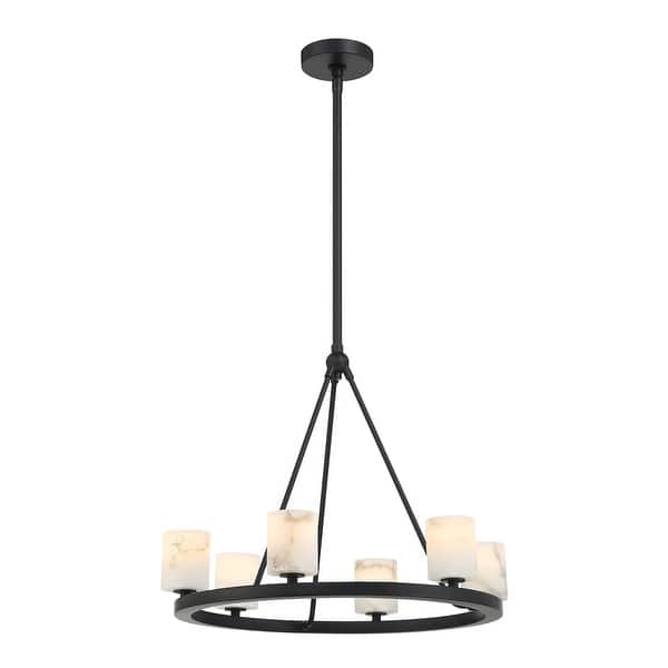 slide 2 of 5, Aragon 6 Light Matte Black Chandelier