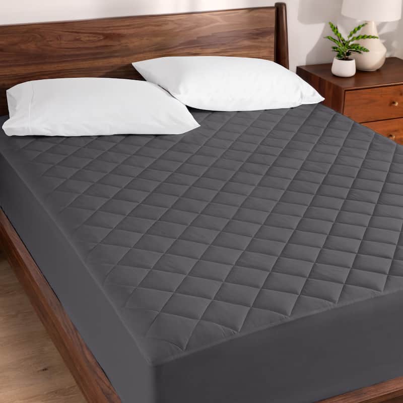 Bare Home Quilted Hypoallergenic Fitted Mattress Pad - Twin XL - Grey