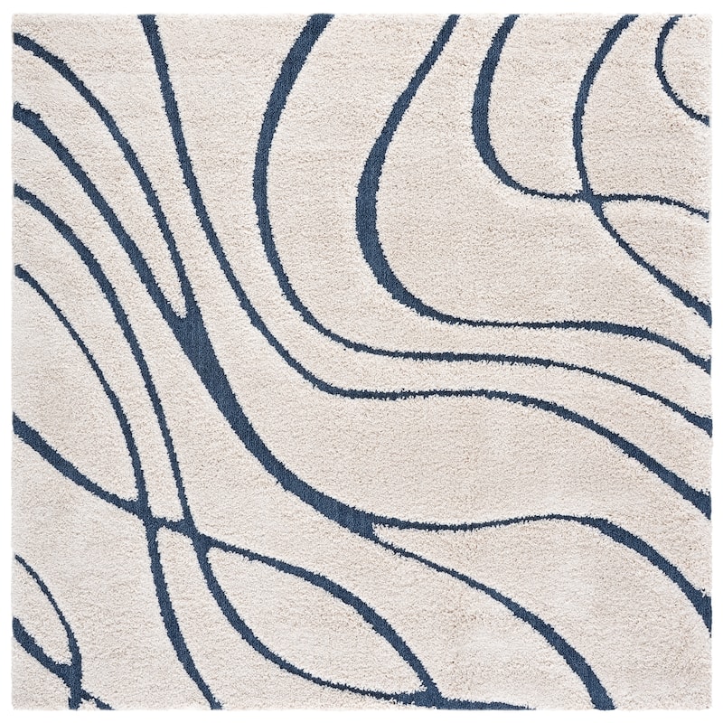 SAFAVIEH Florida Shag Staka Abstract Waves 1.2-inch Area Rug