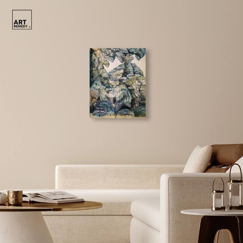 Trees in Bird Garden 1913 Canvas by Art Remedy, Gallery Wrapped