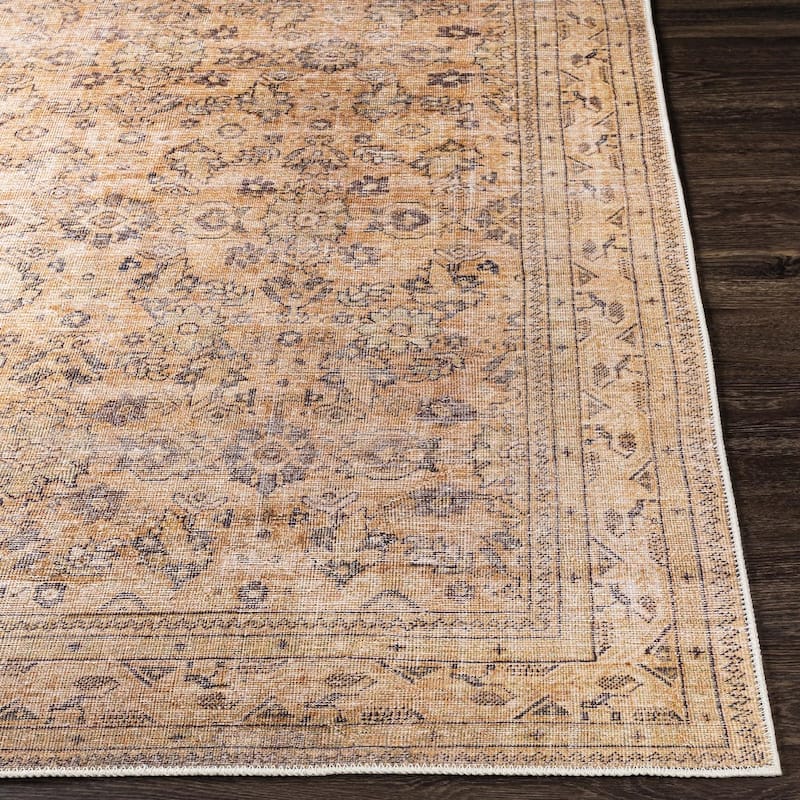 Livabliss Traditional Amelie Floral & Botanical Washable Area Rug