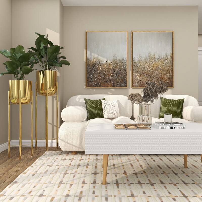 Modern Metallic Glam Planter Collection - Set of 2 - Multiple Sizes - Gold, Silver, White or Black