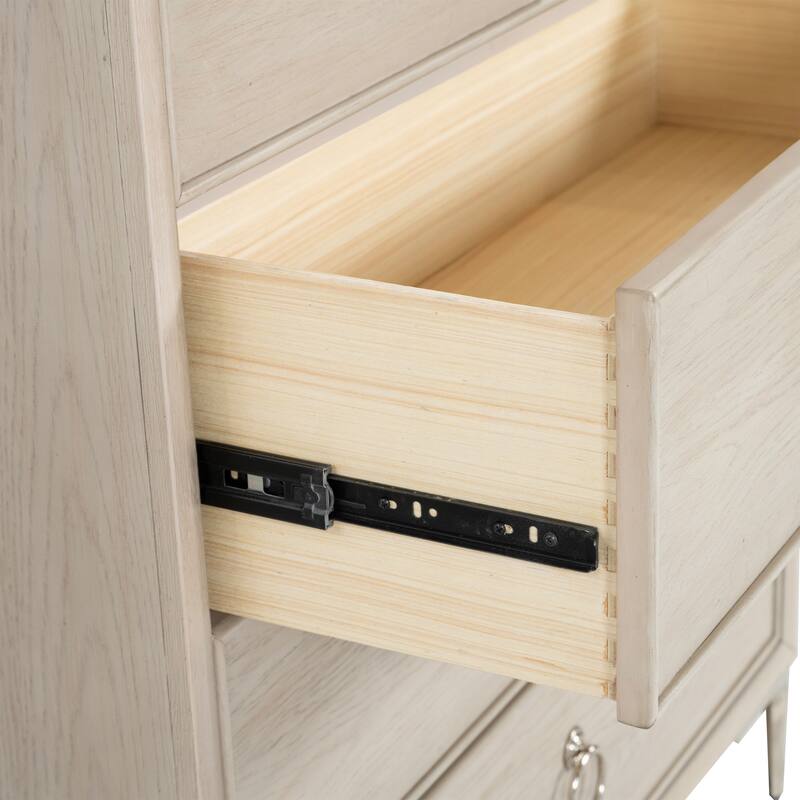 Furniture of America Fable Modern 2-Piece Solid Wood Dresser and Mirror Set