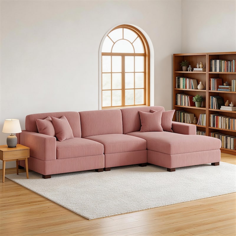 Oversized L-shaped Modular Sectional Sofa with Chaise Lounge