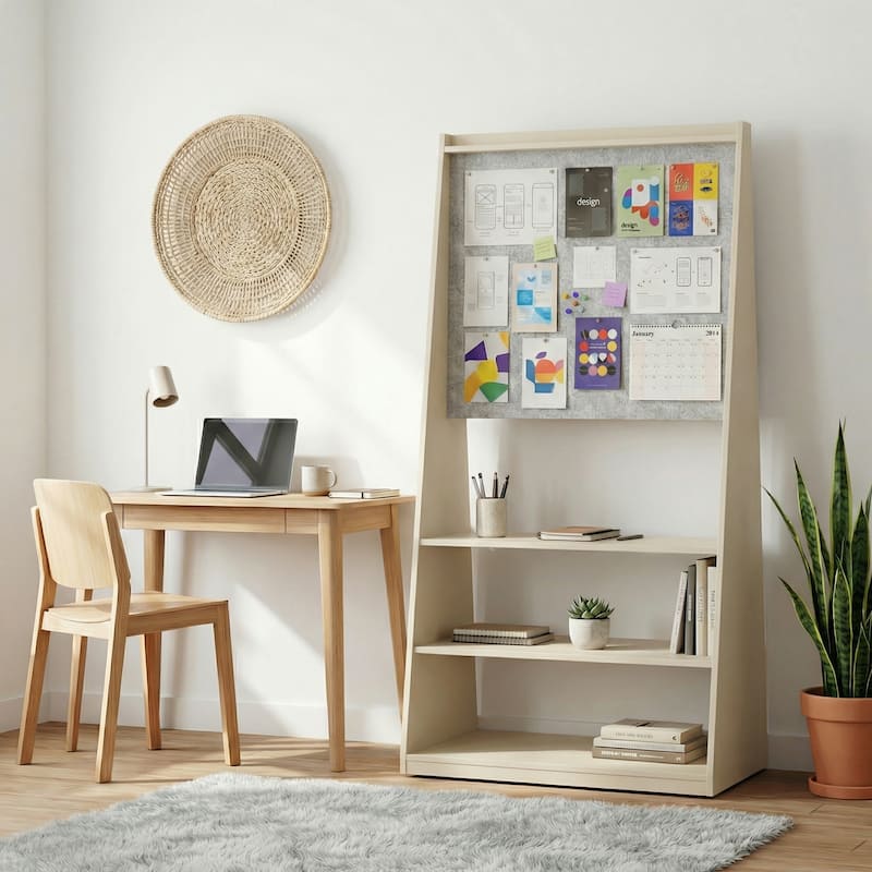 3-in-1 Mobile Whiteboard & Felt Bulletin Board on Wheels