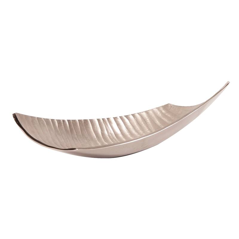 Allan Andrews Aluminum Metal Chisel Texture Nickel Tray - 4H x 20W x 6D