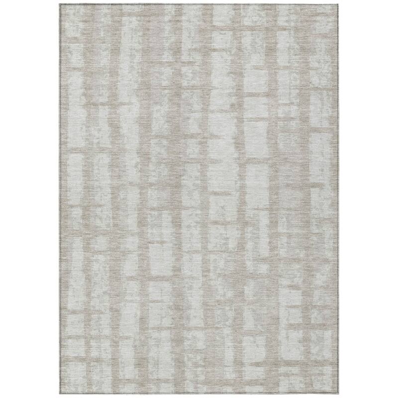 HomeRoots Striped Transitional Rectangle Outdoor Rug