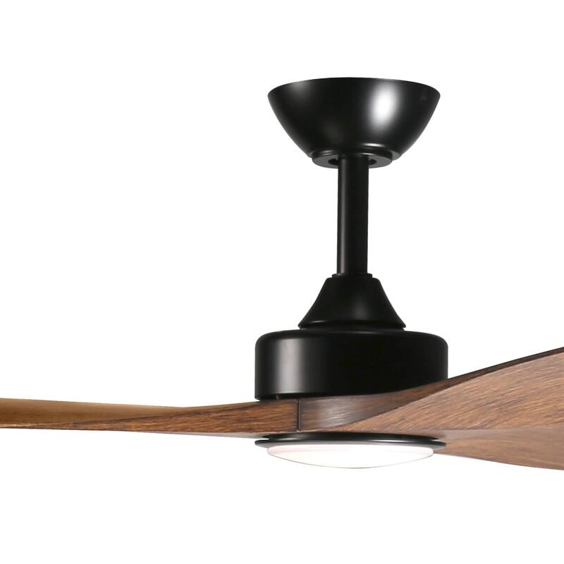 60-in Traditional Walnut 3-Blade Reversible Ceiling Fan with Light