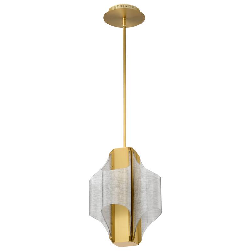Idris LED 4 Light Pendant Vintage Brass Finish Light Guide Panels - Vintage Brass
