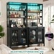 preview thumbnail 39 of 39, 66.9'' Tall Modern Wine Cabinet Bar Cabinet with Wine Glasses Rack and LED Strip and Power Outlets