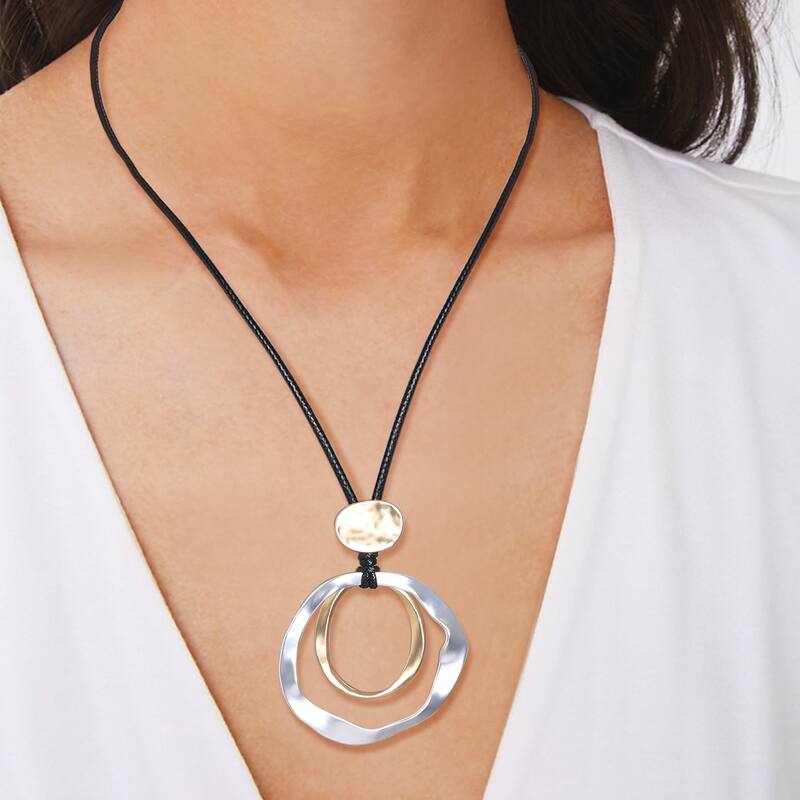Victoria Townsend Gold Plated Large Orbital Pendant Necklace