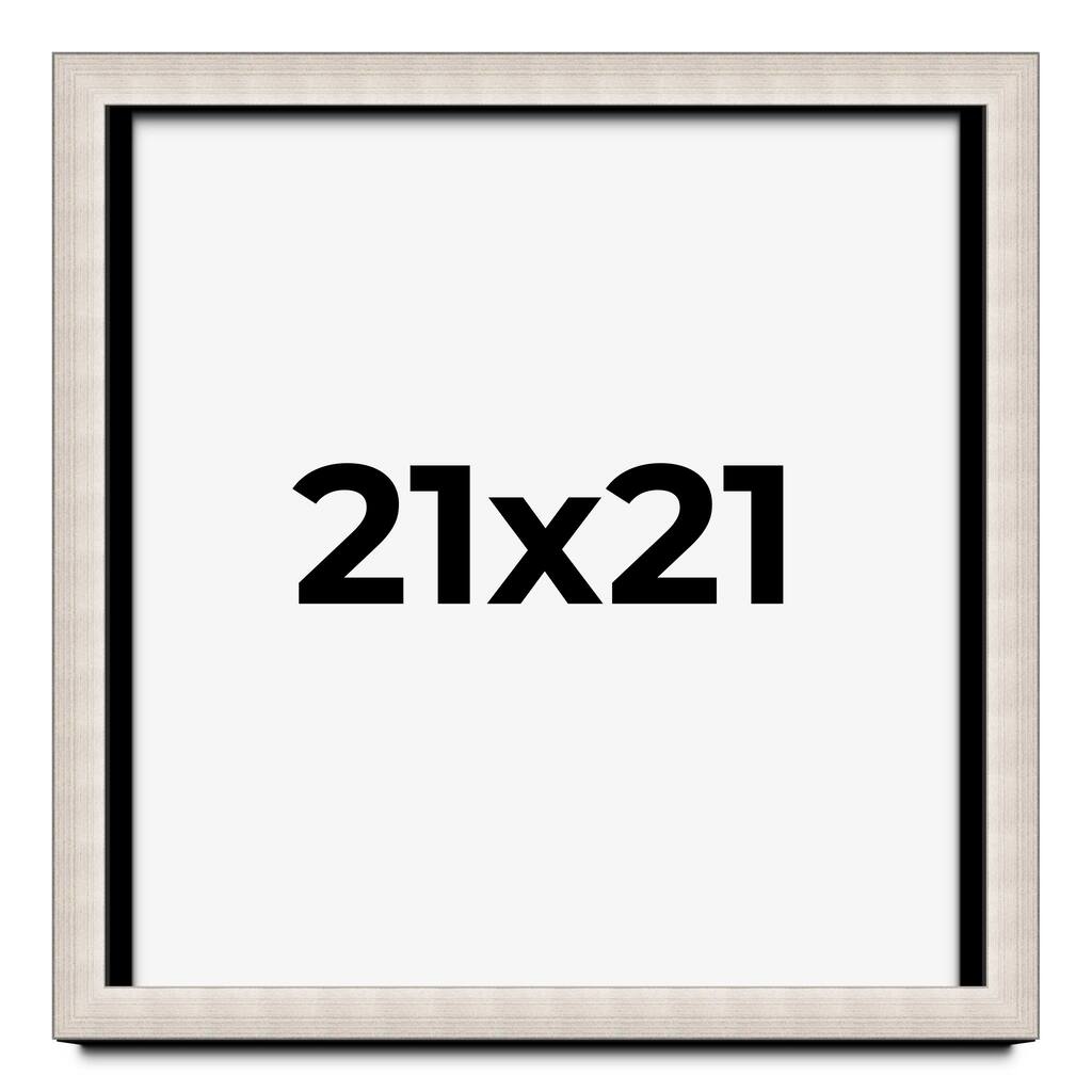 21x21 Shadow Box Frame Silver Real Wood Contemporary Shadowbox Display Frame UV Acrylic Front Acid Free Backing and Hardware