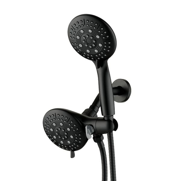 slide 2 of 9, YASINU 6-Spray Round High Pressure Shower Faucet in Matte Black Matte Black
