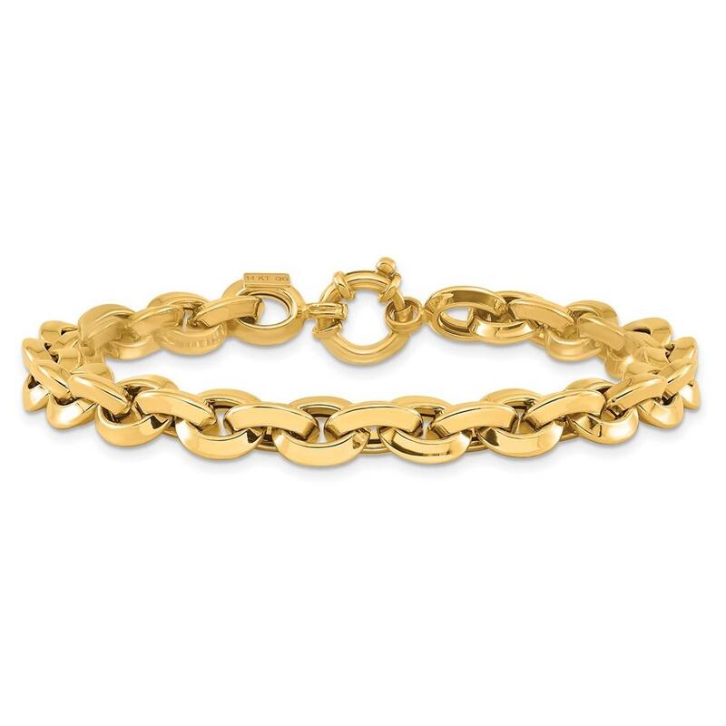 Curata 6.05mm 14k Gold Polished Multi Strand Twisted Bracelet 7.5 Inch