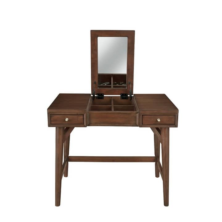 Alpine Furniture Flynn Bedroom Vanity, Walnut