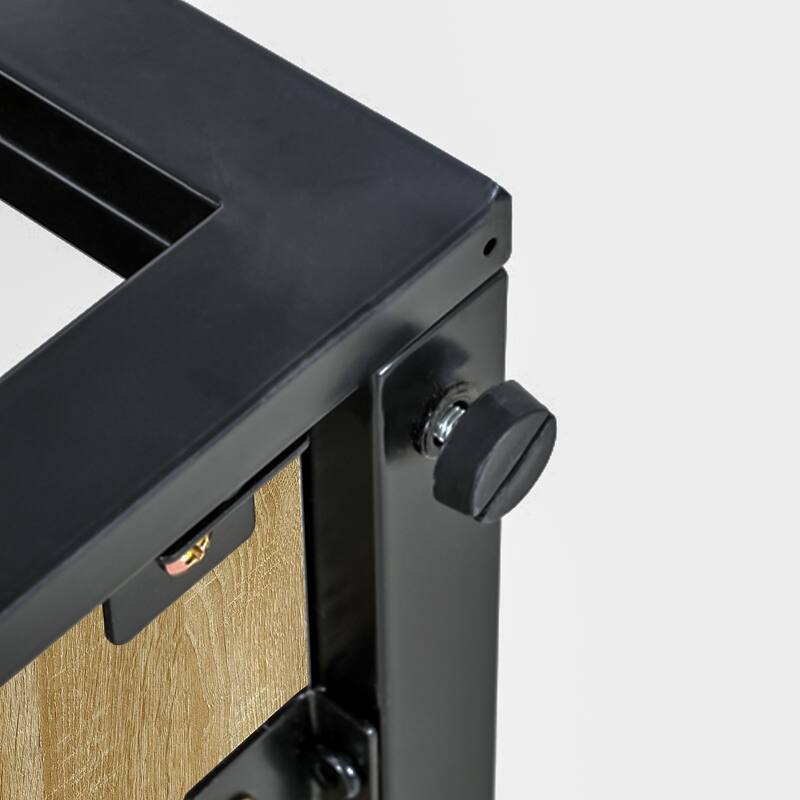 Modern coffee table, Tempered Glass&Natural Wood MDF Top,Industrial Style coffee table