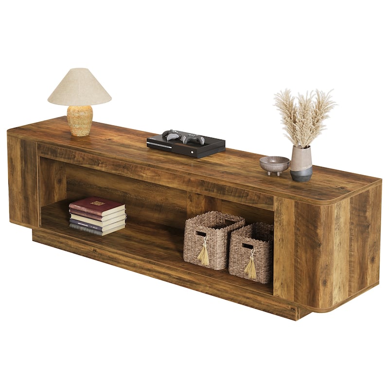 70.9-Inch TV Stand with LED Light Strip, Entertainment Center Television Console Media Storage Table Accent Cabinet