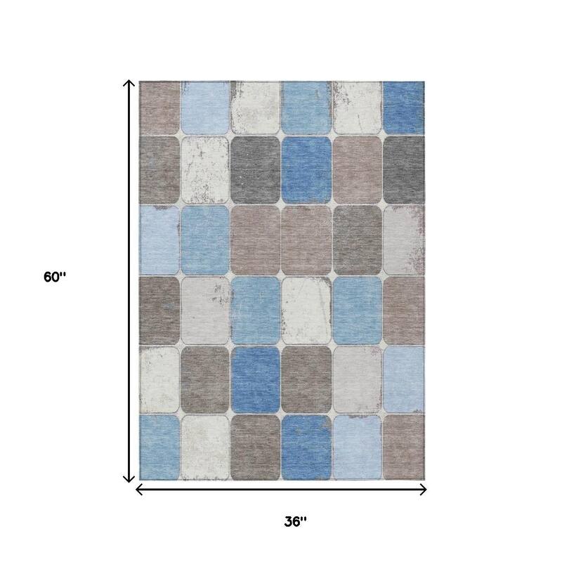 HomeRoots Geometric Transitional Rectangle Outdoor Rug