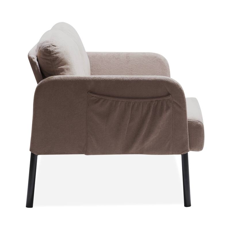 47.62" Fabric 2-Seater Sofa Couch with Sturdy Legs and Soft Polyester Fabric, Ideal for Small Spaces