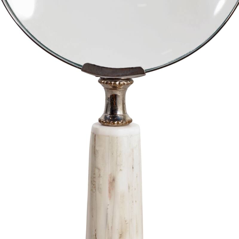 Resin Metal Decorative Object Modern Accent for Home Office - 1" Ivory - 4" x 9" x 1"