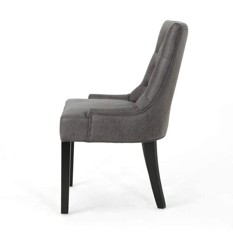 Tufted Backrest Dining Chair with Tapered Legs,Set of 2