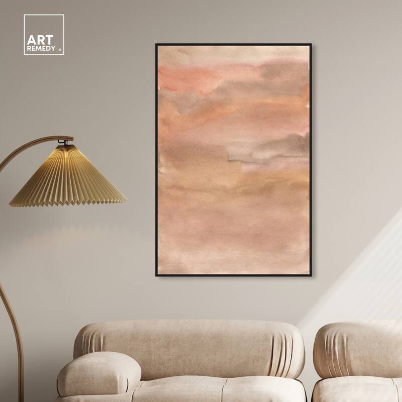 Art Remedy Sienna Pigments Blend Framed Boho Abstract 1 Piece Canvas Wall Art