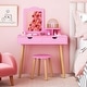 preview thumbnail 5 of 10, Costway Kid Vanity Table Chair Set with Mirror Large Storage Drawers - See Details