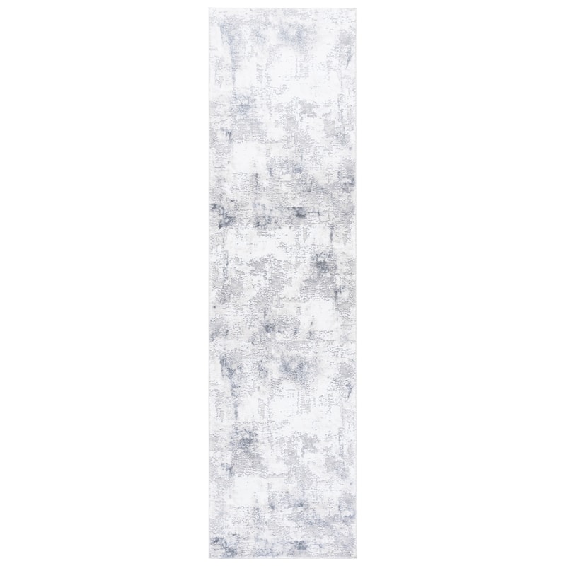 SAFAVIEH Slate Jelline Modern Abstract Rug - Grey/Ivory - 2' x 8' Runner