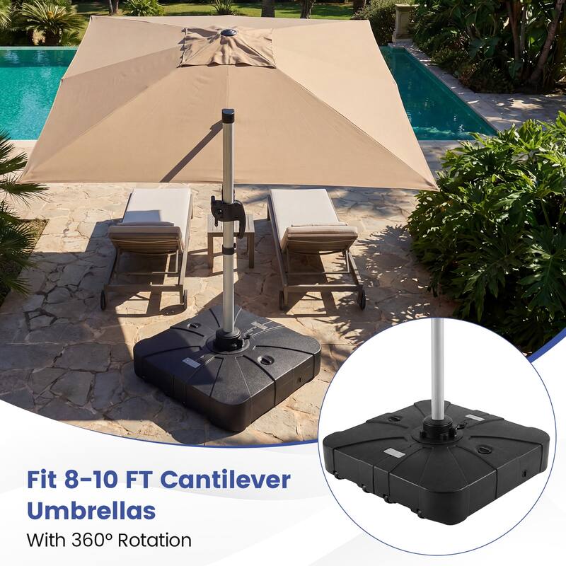 Gymax 285 LBS Outdoor Cantilever Umbrella Base w/ Wheels for Garden