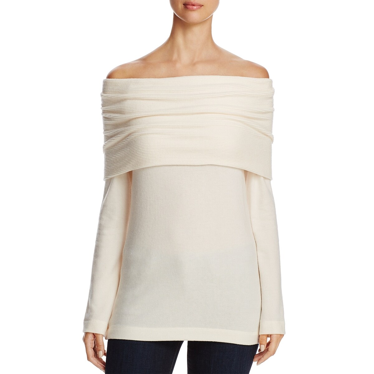 cream off the shoulder sweater