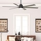 preview thumbnail 1 of 16, Hunter Wi-Fi Gravity Windmill Ceiling Fan w/LED Light Kit and Handheld Remote - Rustic, Transitional - SMART FAN! ENERGY STAR! 72" - Matte Black