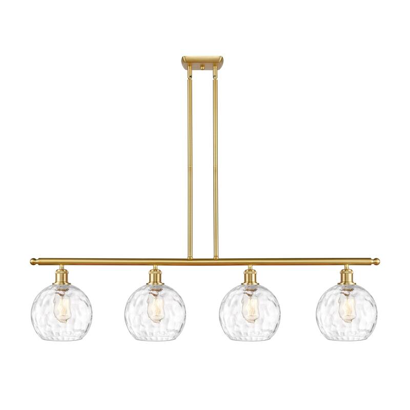 Innovations Lighting 516-4I-10-48 Athens Linear Athens 4 Light 48" - Satin Gold / Clear Water Glass