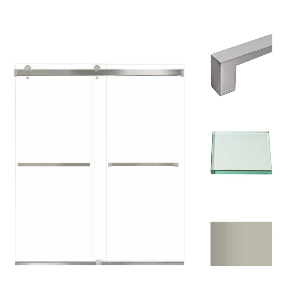 Transolid BRP607008C-S 70" High x 60" Wide Bypass Frameless Shower