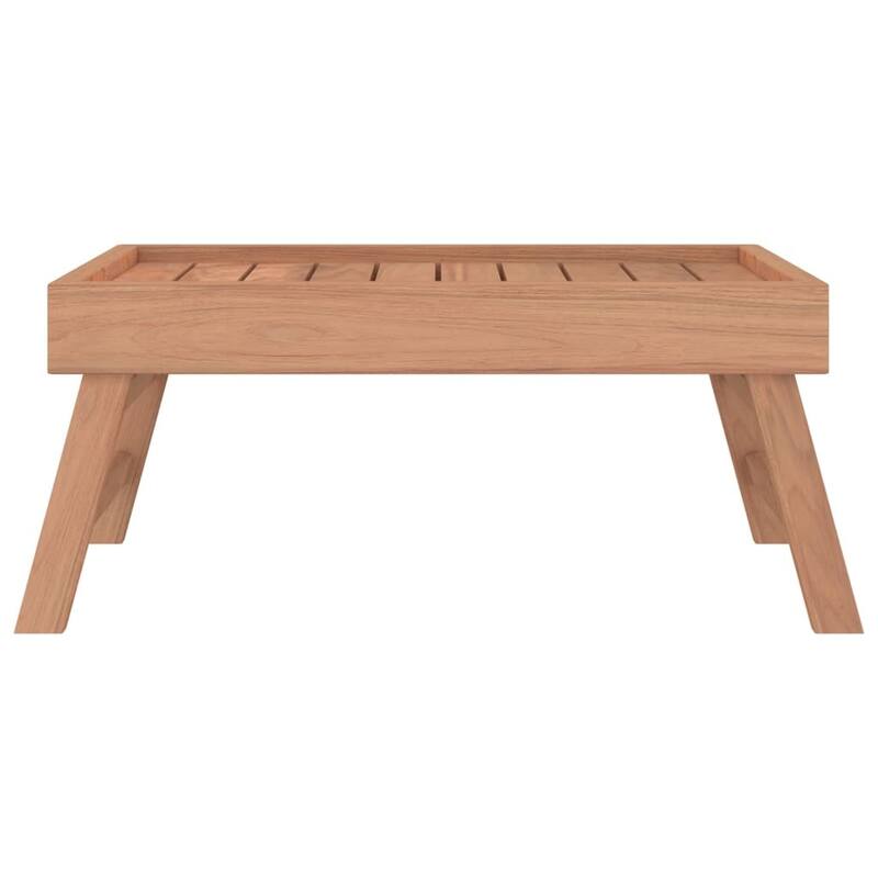 vidaXL Tray Natural Teak Solid Teak Wood Small Foldable Folding Tray - 13.8 x 21.7 x 9.8