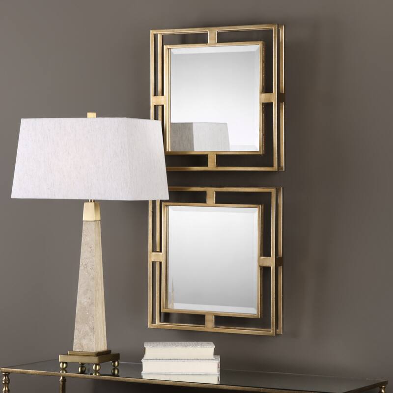 Uttermost Allick Set of (2) 18" Square Decorative Wall Mirrors