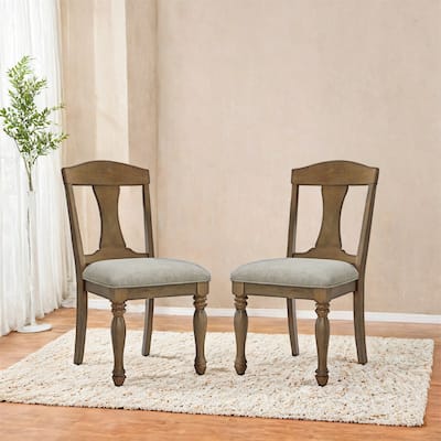 Mid Century Retro Wooden Frame Upholstered Dining Chairs (Set of 2)