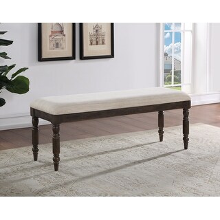 Hutchins Dark Brown Bedroom Bench, Multi-Step Stained Acacia Wood ...