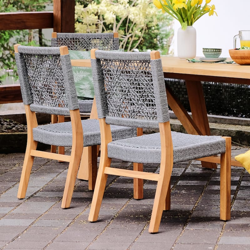 Cambridge Casual Nassau 2-piece Teak Patio Dining Chair
