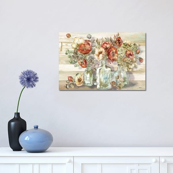 slide 2 of 4, iCanvas "Spice Poppies and Eucalyptus In Bottles Landscape" by Tre Sorelle Studios Canvas Print 12x18x1.5