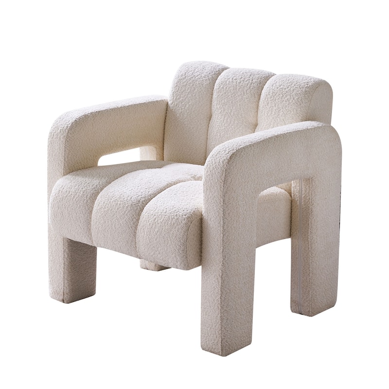 Beige 31.1" Accent Chair with High-Density Foam