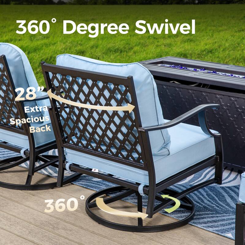 MAISON ARTS Outdoor Sofa Set 4/6-Piece Patio Conversation Set with 45'' Gas Fire Pit Table