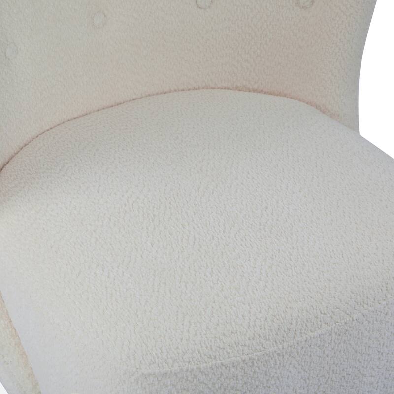 Roomfitters Bella Upholstered Armless Accent Chair, Modern Curved Back