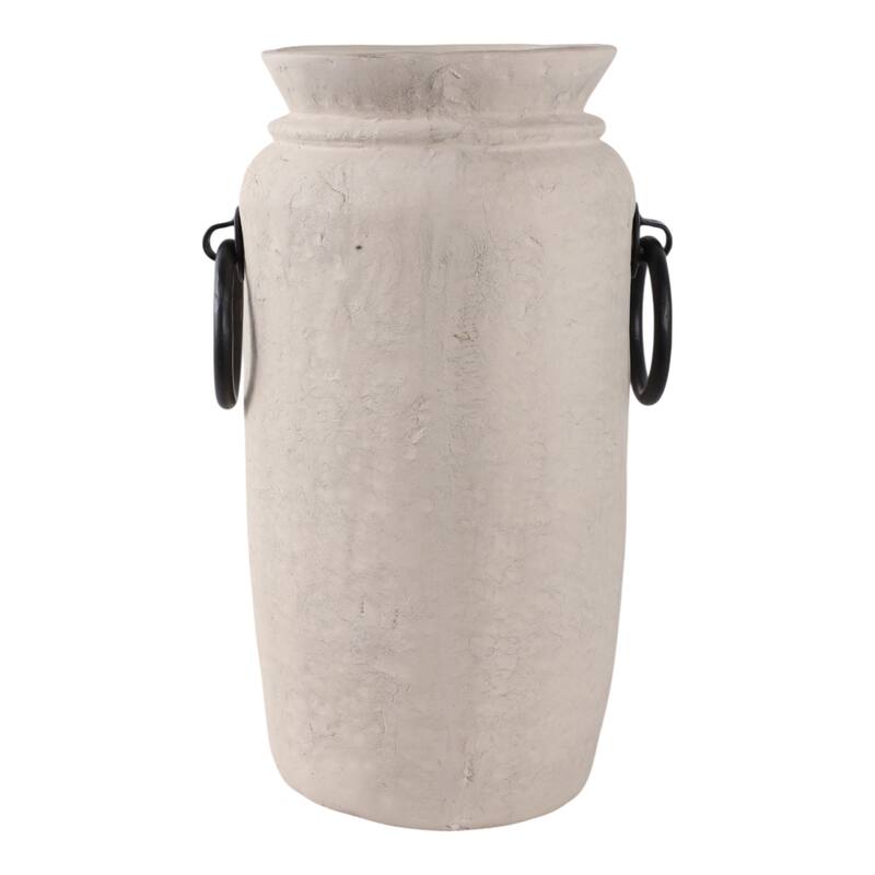Pottery Decorative Vase with Side Handles Boho-Inspired Silhouette