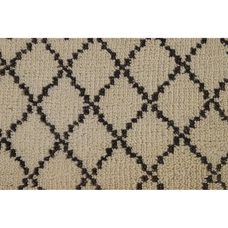 Trellis Moroccan Indian Area Rug Hand-Knotted Wool Carpet - 5'5" x 7'9"